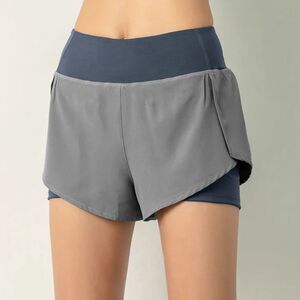 2-in-1 Women’s Workout Shorts with Phone Pockets for Running or Gym Size Medium